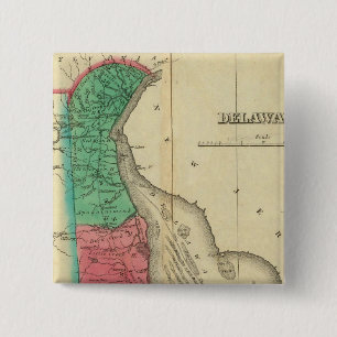 Badge Carré 5 Cm Carte Du Delaware