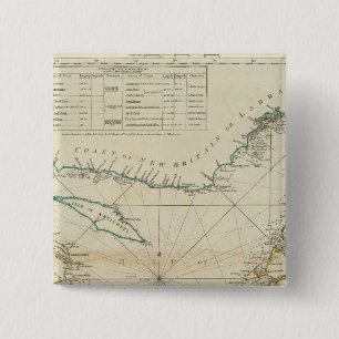 Badge Carré 5 Cm Carte Du Golfe Du Saint-Laurent