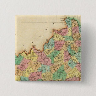 Badge Carré 5 Cm Carte Du Kentucky