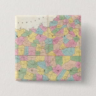 Badge Carré 5 Cm Carte du Kentucky et du Tennessee