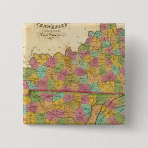 Badge Carré 5 Cm Carte du Kentucky et du Tennessee