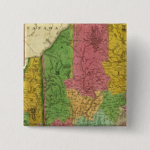 Badge Carré 5 Cm Carte du Maine, du New Hampshire et du Vermont
