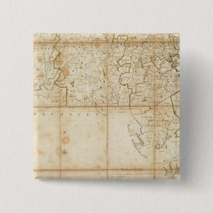 Badge Carré 5 Cm Carte Du Massachusetts