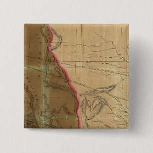 Badge Carré 5 Cm Carte du Mexique montrant le siège de la guerre