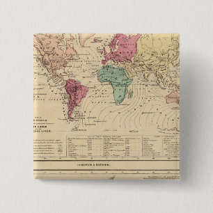 Badge Carré 5 Cm Carte du monde