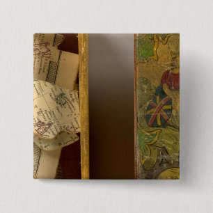 Badge Carré 5 Cm Carte du monde disséquée des Humphries