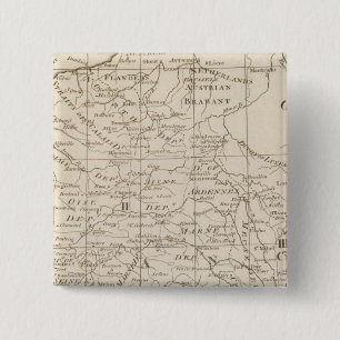 Badge Carré 5 Cm Carte du siège de la guerre en France 2