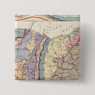 Badge Carré 5 Cm Carte géologique de l'Ohio