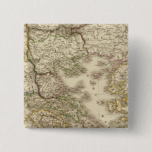 Badge Carré 5 Cm Carte historique de la Grèce, atlas de Paris