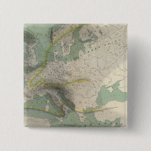 Badge Carré 5 Cm Carte hydrologique Europe (Devant)