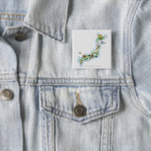 Badge Carré 5 Cm Carte illustrée du Japon antique (En situation)