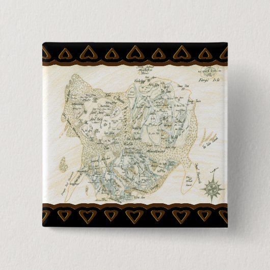 Badge Carré 5 Cm Carte marquée de Trino (Devant)