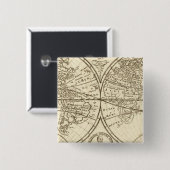 Badge Carré 5 Cm Carte mondiale 4 (Devant & derrière)