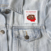 Badge Carré 5 Cm Carte Polonaise Kielbasa (En situation)