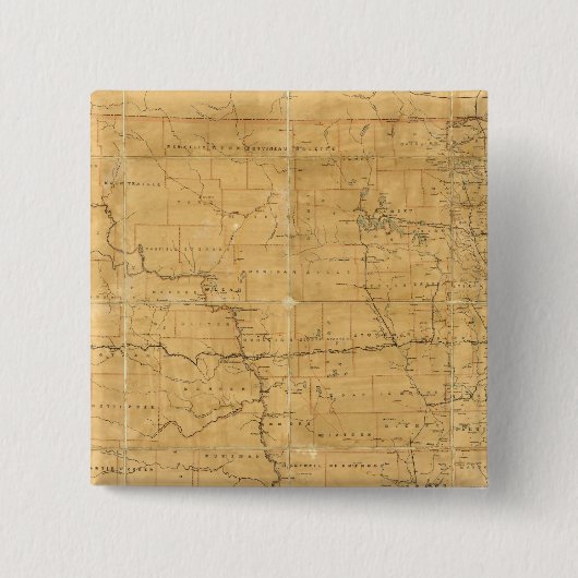 Badge Carré 5 Cm Carte postale du territoire du Dakota (Devant)