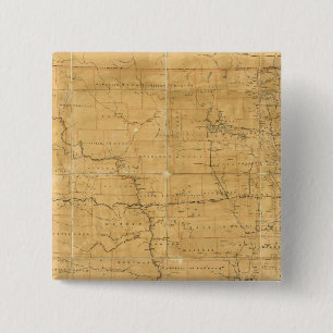 Badge Carré 5 Cm Carte postale du territoire du Dakota