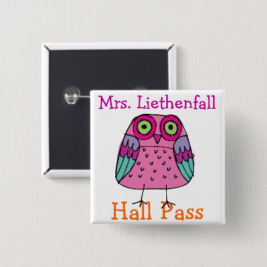 Badge Carré 5 Cm Carte scolaire - SRF (Devant & derrière)