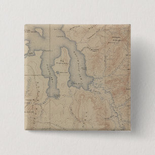 Badge Carré 5 Cm Carte topographique, partie nationale de Yellowsto