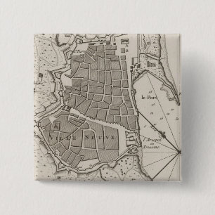 Badge Carré 5 Cm Carte vintage de Barcelone Espagne (1764)
