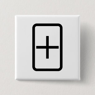 Badge Carré 5 Cm Carte Zener   Connexion Plus