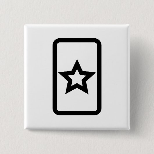 Badge Carré 5 Cm Carte Zener | Hollow 5 Pointed Star (Devant)