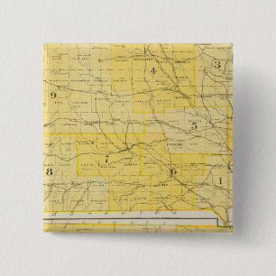 Badge Carré 5 Cm Cartes de l'État de l'Iowa