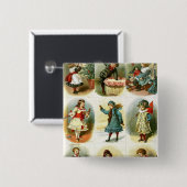 Badge Carré 5 Cm Cartes de Noël (Devant & derrière)