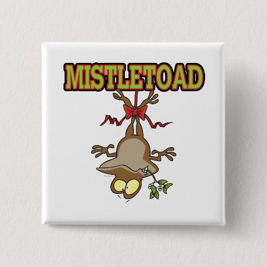 Badge Carré 5 Cm Carton de crapaud Mistletoad Mistletoe (Devant)