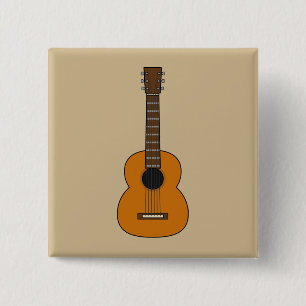 Badge Carré 5 Cm Carton simple de guitare acoustique