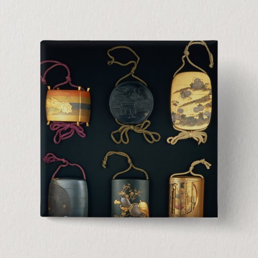 Badge Carré 5 Cm Cas d'Inro, 19ème siècle (Devant)