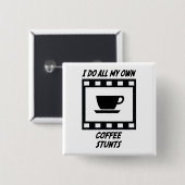 Badge Carré 5 Cm Cascades de café (Devant & derrière)