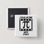 Badge Carré 5 Cm Cascades de maths (Devant & derrière)