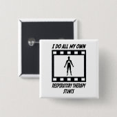 Badge Carré 5 Cm Cascades respiratoires de thérapie (Devant & derrière)