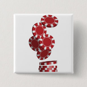 Badge Carré 5 Cm Casino/jetons de poker
