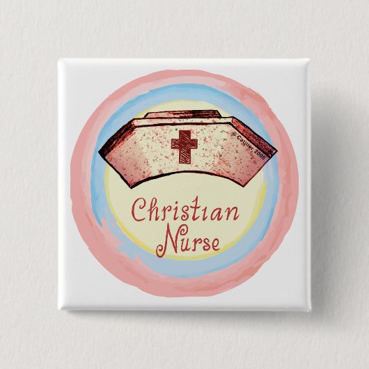 Badge Carré 5 Cm Casquette chrétienne (Devant)