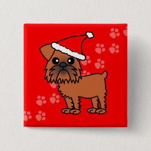 Badge Carré 5 Cm Casquette mignon de Père Noël de bande dessinée