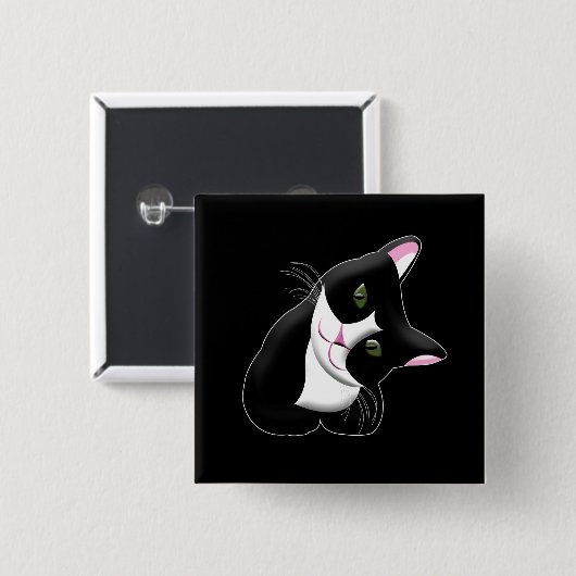 Badge Carré 5 Cm Cat (Devant & derrière)