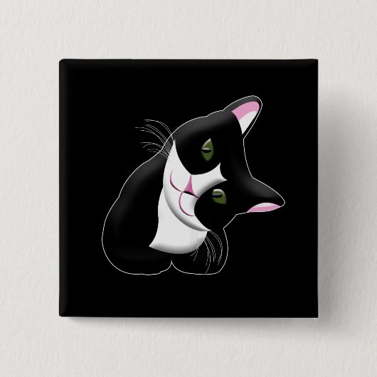 Badge Carré 5 Cm Cat (Devant)