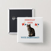 Badge Carré 5 Cm Cat Ladies Pro Democracy (Devant & derrière)