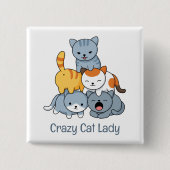 Badge Carré 5 Cm Cat Pyramid - Group of Cats (Devant)