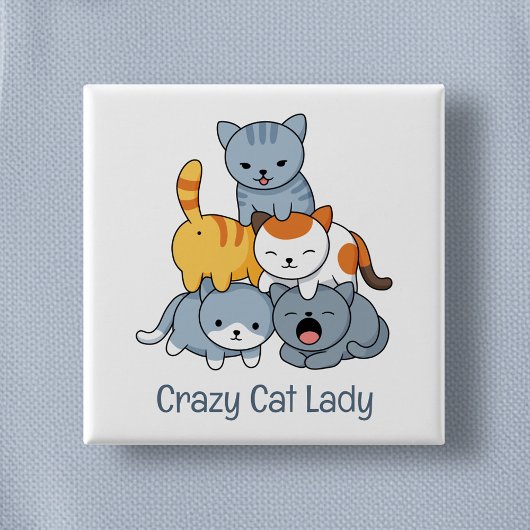 Badge Carré 5 Cm Cat Pyramid - Group of Cats
