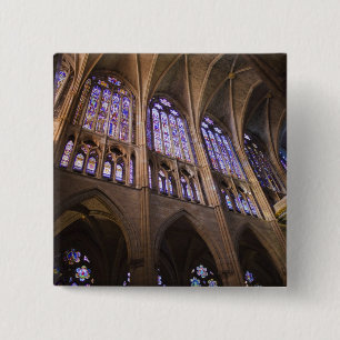 Badge Carré 5 Cm Catedral de Leon, vitraux intérieurs