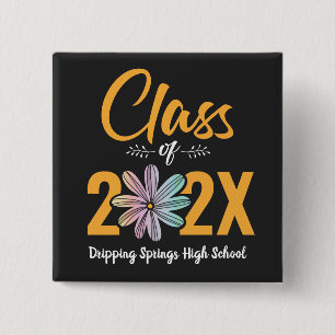 Badge Carré 5 Cm Catégorie De Fleur Senior