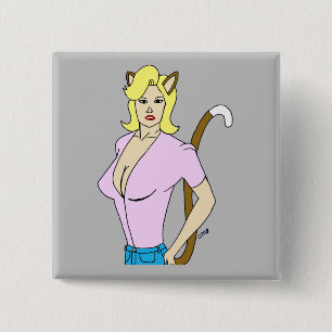Badge Carré 5 Cm catgirl