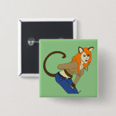 Badge Carré 5 Cm catgirl (Devant & derrière)