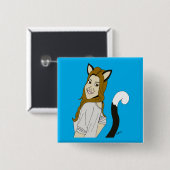 Badge Carré 5 Cm catgirl (Devant & derrière)