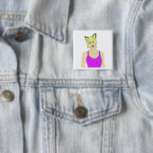 Badge Carré 5 Cm catgirl (En situation)