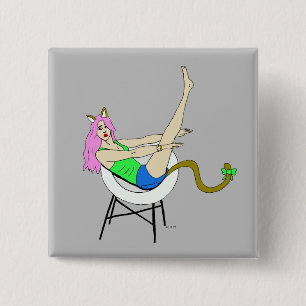 Badge Carré 5 Cm catgirl