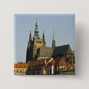 Badge Carré 5 Cm Cathédrale Saint-Vitus et Château de Prague, l'un 