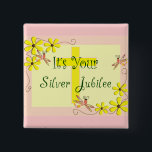 Badge Carré 5 Cm Catholic Nun Silver Jubilee Cards, Mugs, Tote Bags<br><div class="desc">Nuns Silver Jubilee Cards,  tote bags and mugs.  Adorable bright yellow daisies designs.</div>
